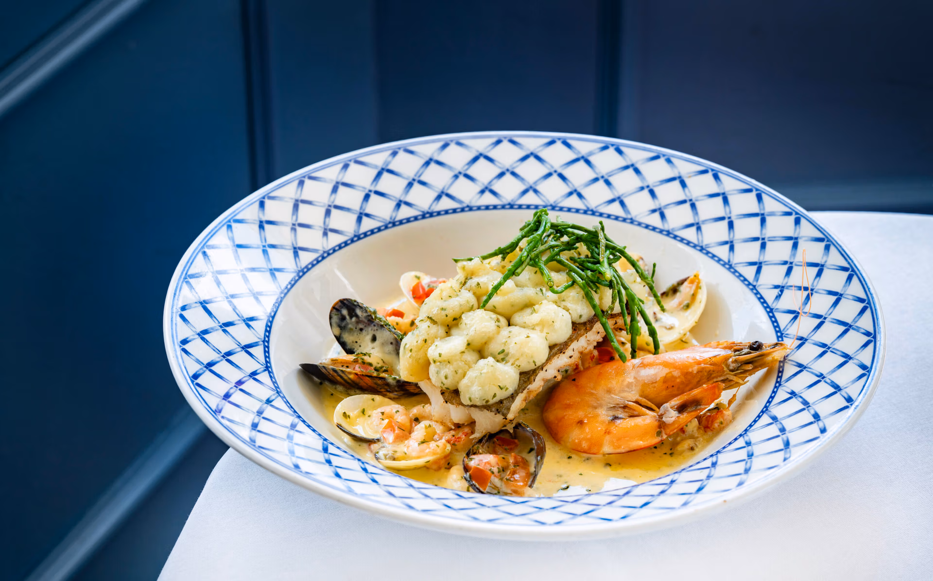 Prawn, shellfish and samphire